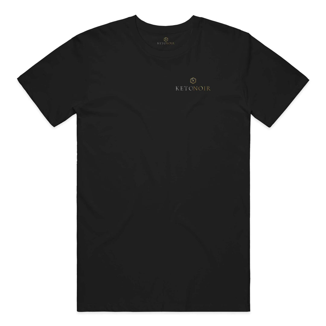 KetoNoir Signature Noir men's tee in black, front view
