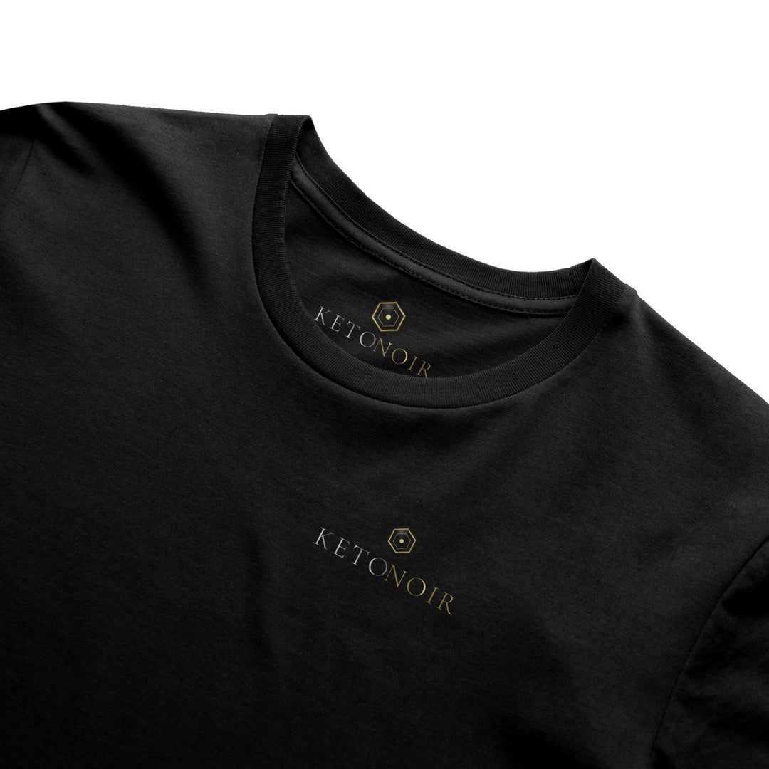 KetoNoir Signature Noir men's tee in black, collar detail