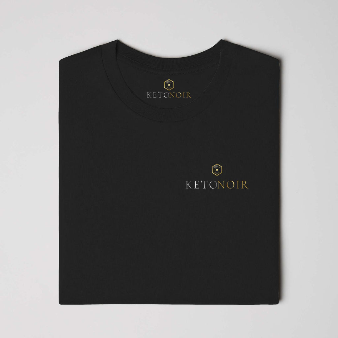 KetoNoir Signature Noir men's tee in black, folded