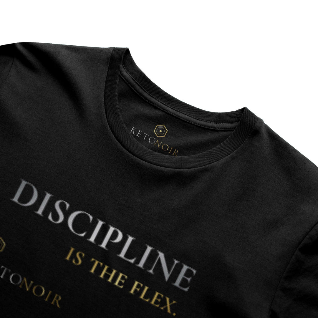 KetoNoir The Flex men's tee in black, collar detail