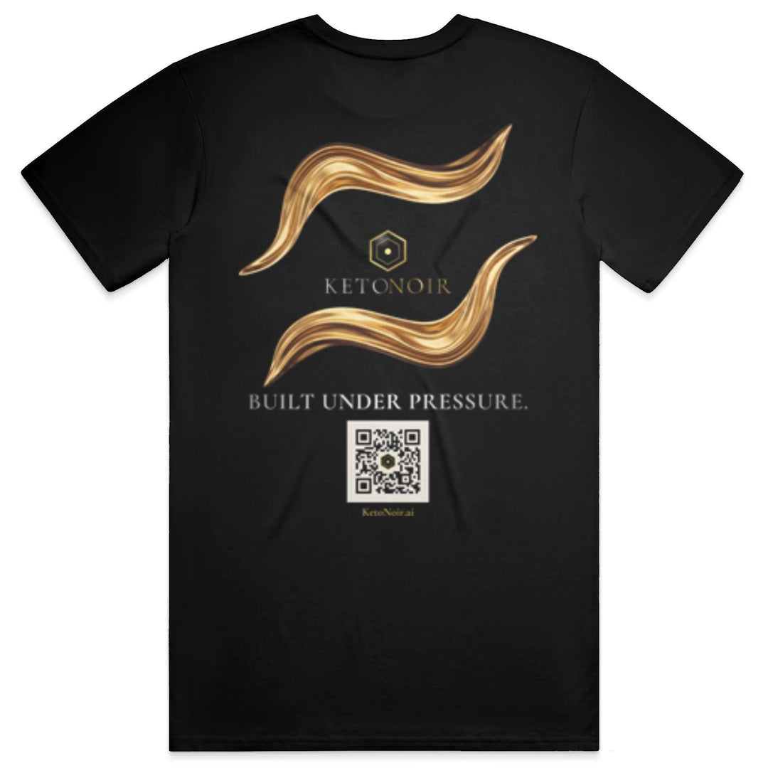 KetoNoir Liquid Resolve men's tee in black, back view