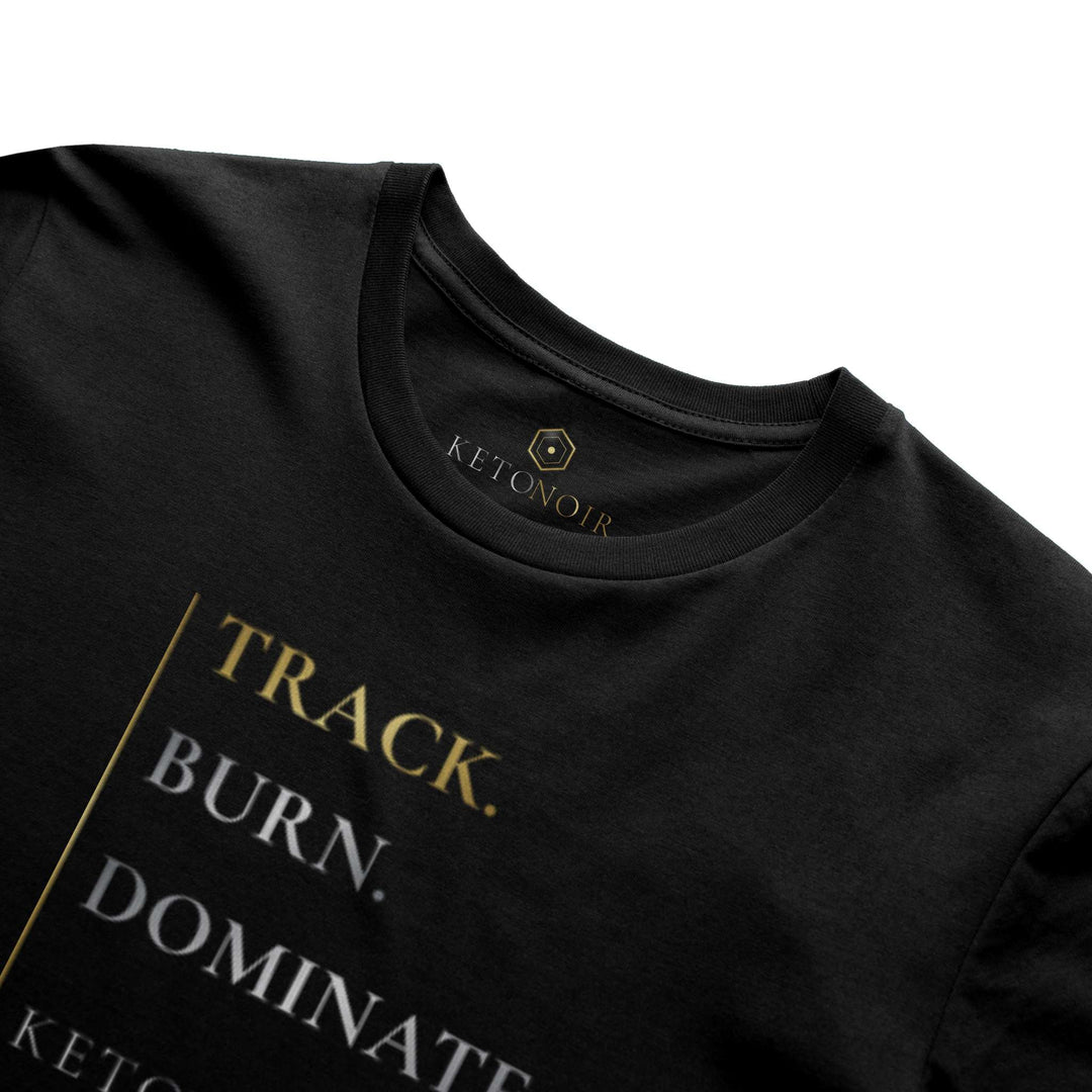 KetoNoir The Protocol men's tee in black, collar detail