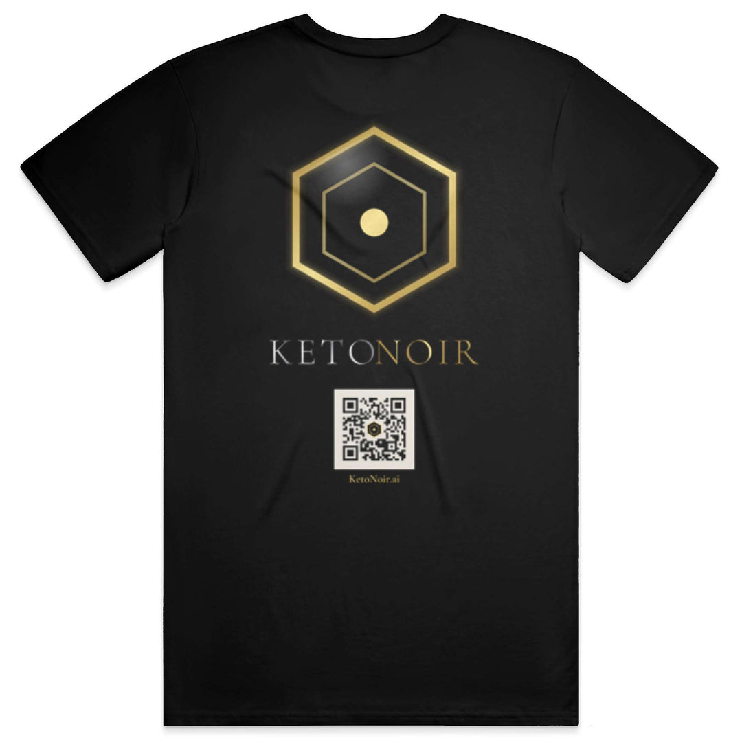 KetoNoir The Protocol men's tee in black, back view