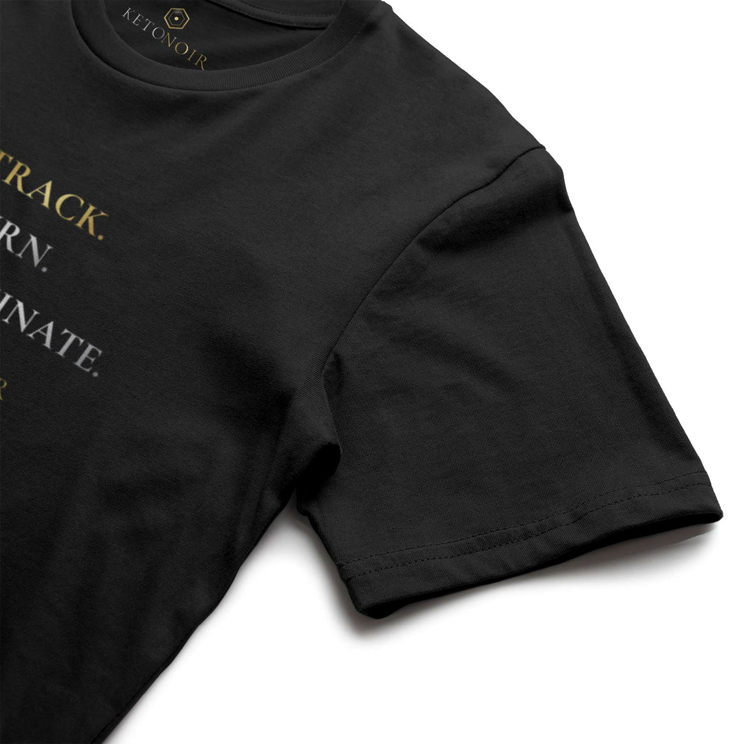 KetoNoir The Protocol men's tee in black, sleeve detail