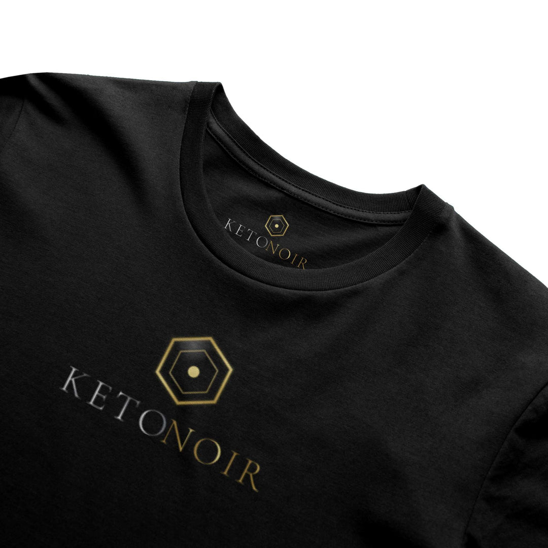 KetoNoir Compounding men's tee in black, collar detail