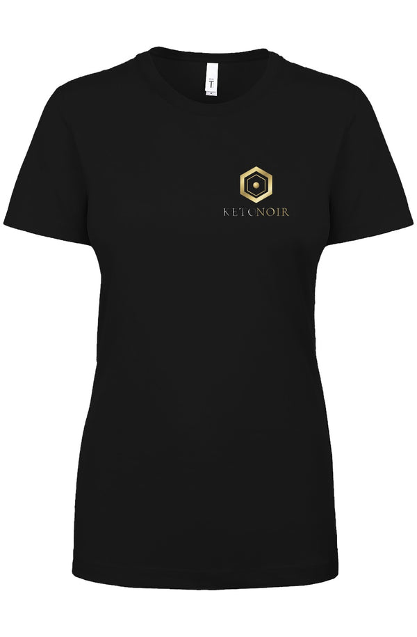 KetoNoir Signature Noir women's tee in black, front view