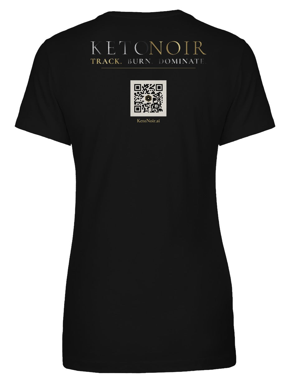 KetoNoir Signature Noir women's tee in black, back view