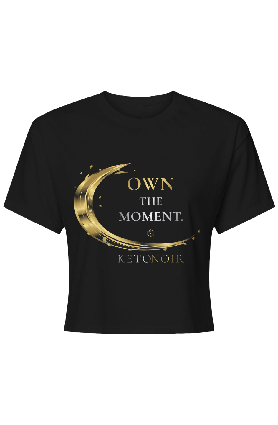 KetoNoir Own the Moment women's crop top in black, front view