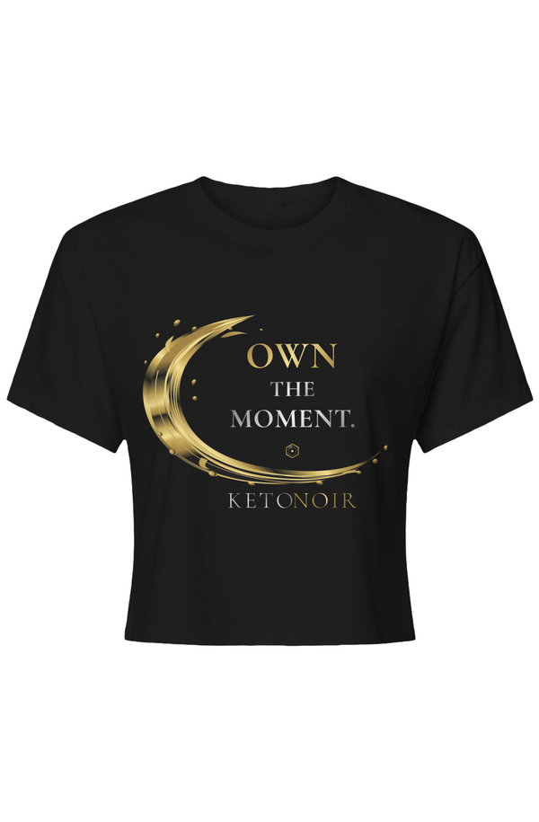 KetoNoir Own the Moment women's crop top in black, front view