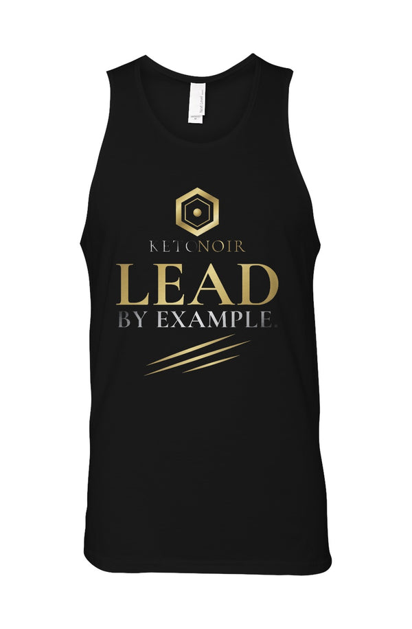 KetoNoir Lead by Example men's tank in black, front view