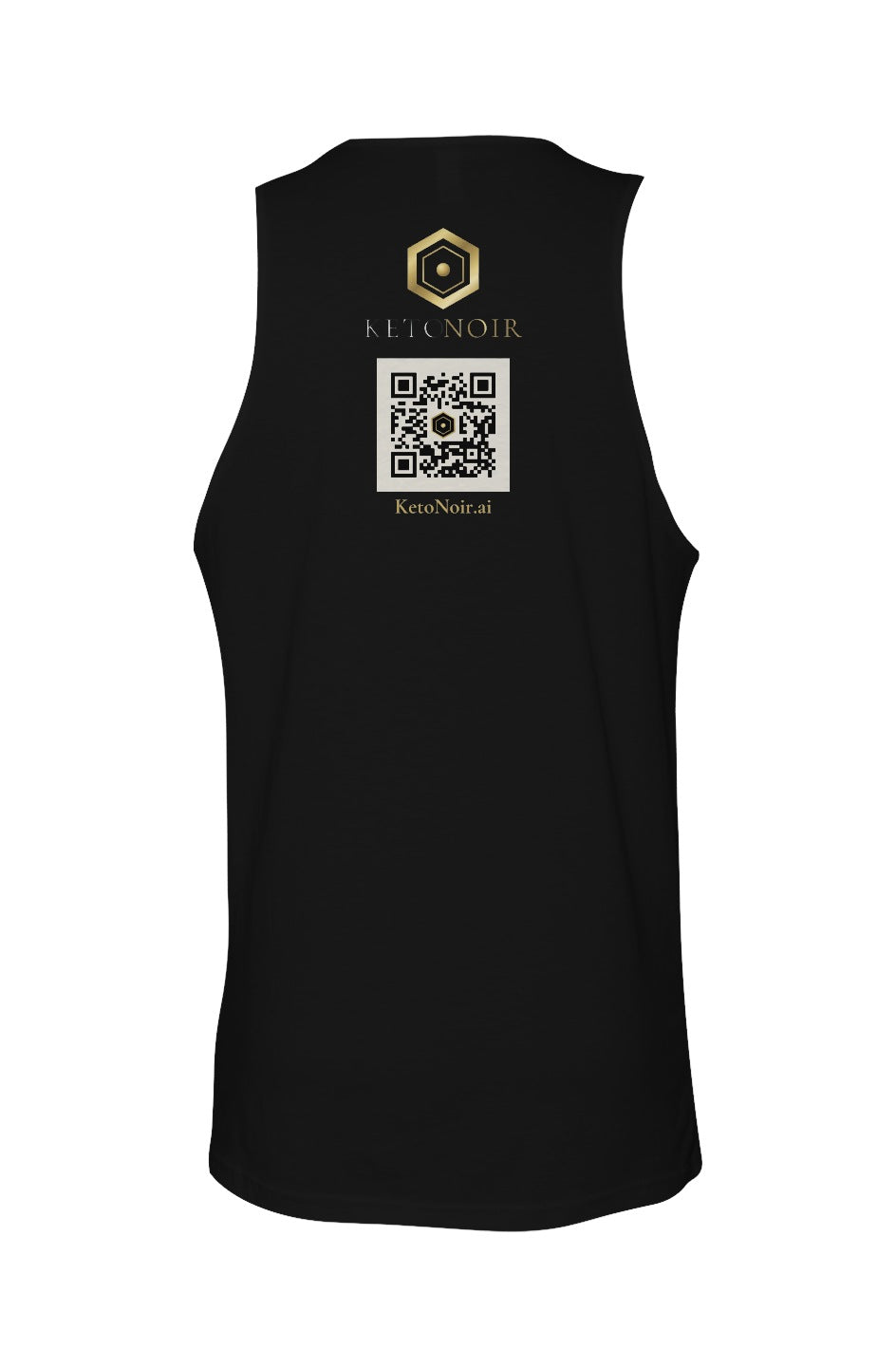KetoNoir Lead by Example men's tank in black, back view