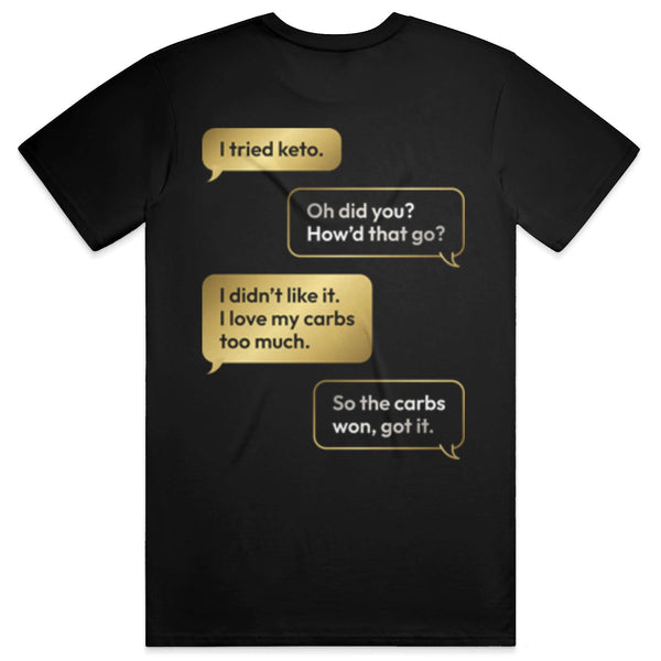 KetoNoir I Tried Keto men's tee in black, back view