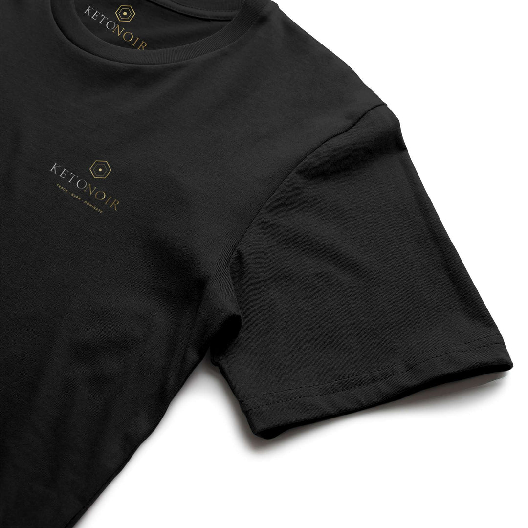 KetoNoir You Mean Sugar men's tee in black, sleeve detail
