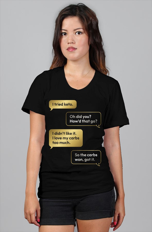 KetoNoir I Tried Keto women's relaxed tee in black, front view