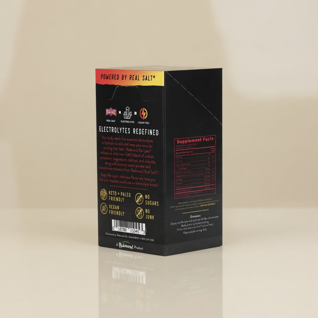 Redmond Re-Lyte Electrolyte Drink Mix, Strawberry Lemonade, 15 Stick Packs
