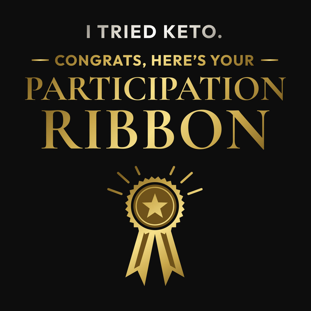 KetoNoir Participation Ribbon women's relaxed tee, print detail